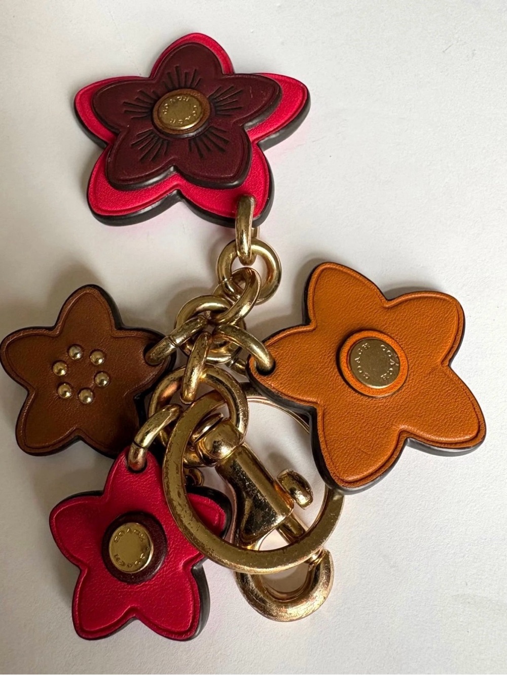 COACH Flower Motif Leather Bag
Charm Keychain Pink Brown
Orange, Fob, rare - Picture 16 of 16